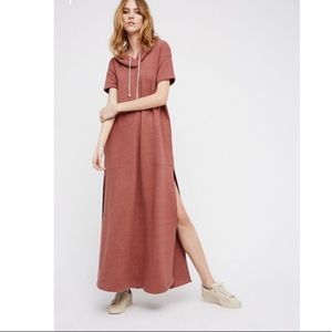 Free People Beach Ocean Ave Hood Nubby Oversized Maxi Dress.